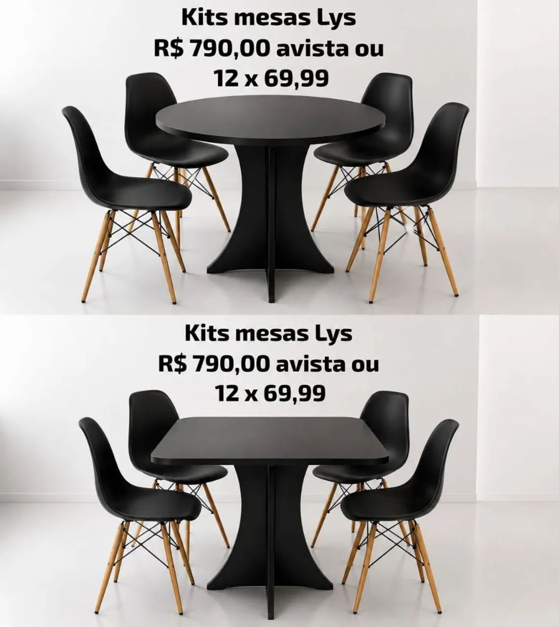 Kit de mesa lys Mesa + cadeiras 