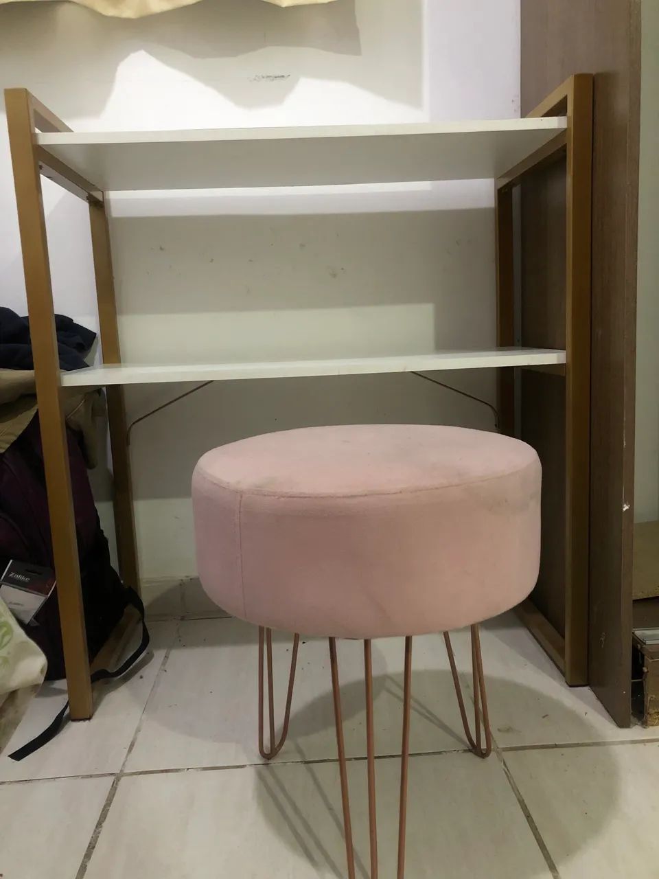Penteadeira com Puff Rosa 