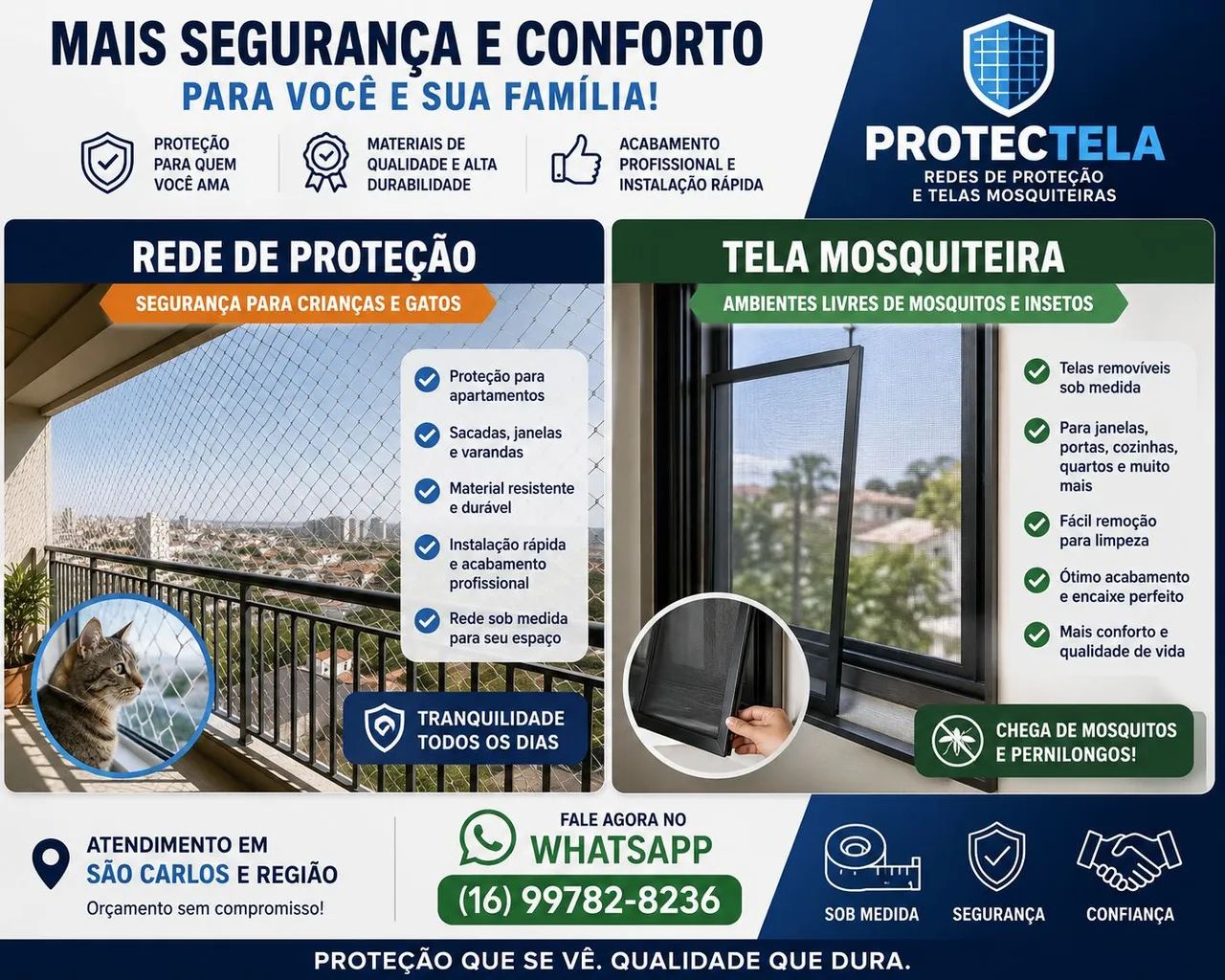 Rede Proteção  e Tela mosquiteira