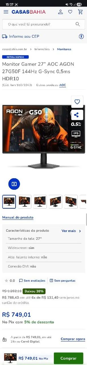 MONITOR GAMER AOC - Foto 4