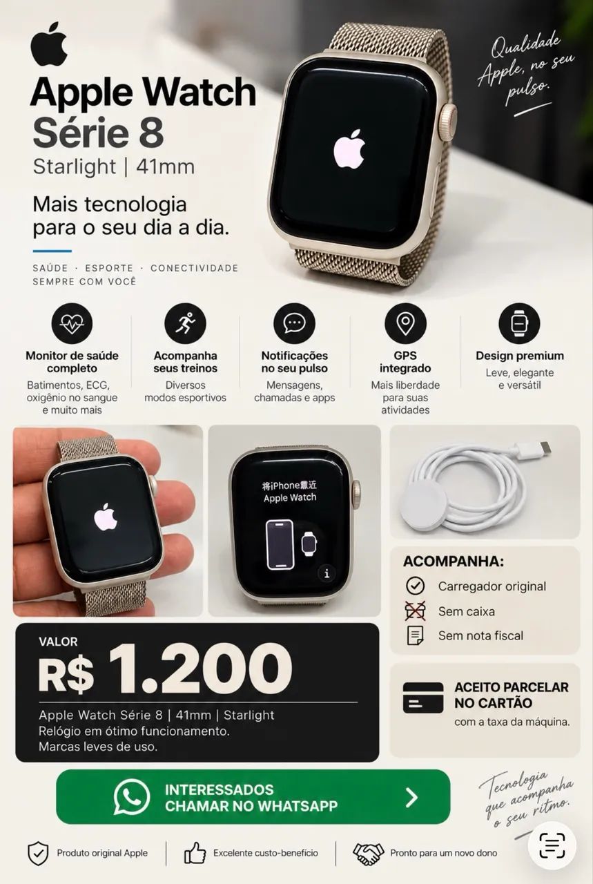 Apple Watch 8 - Smartwatches - Colônia Santo Antônio, Manaus