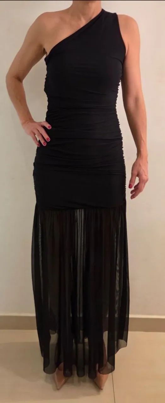 Vestido tule preto longo - Foto 2