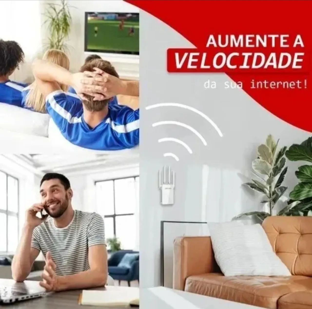 Amplificador de Sinal Wifi - Repetidor/Roteador - 4 antenas - 2800mbps - Foto 2