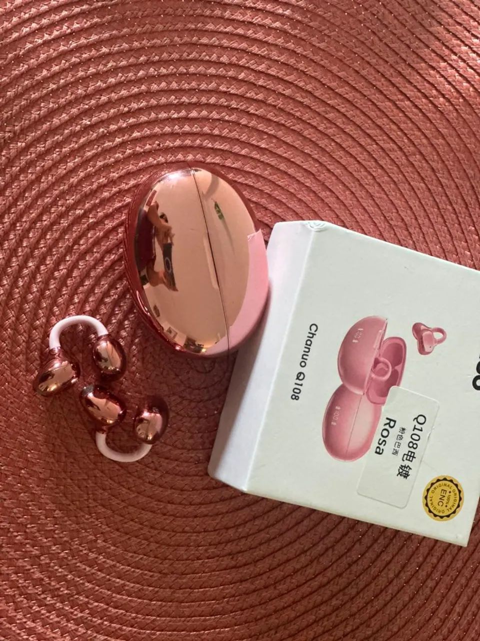 ? Fone Bluetooth Clip-On Open-Ear Rosa