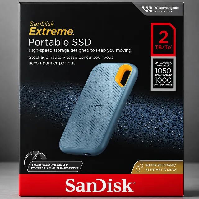 【中古】SanDisk SSD 2TB SSD Externo SanDisk Extreme V2 2TB 1050MB/s - Armazenamento