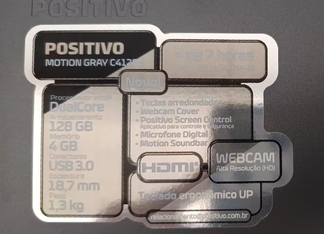 Notebook Positivo - Motion Gray C4128E - SEM USO - Foto 4