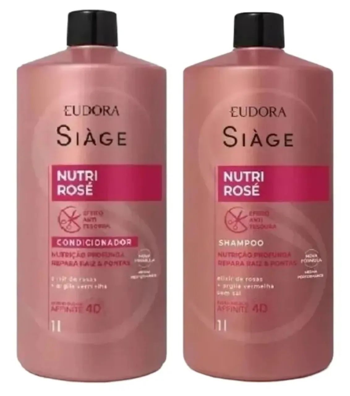 Kit Shampoo e Condicionador Eudora Siàge Nutri Rosé 1L - Foto 2