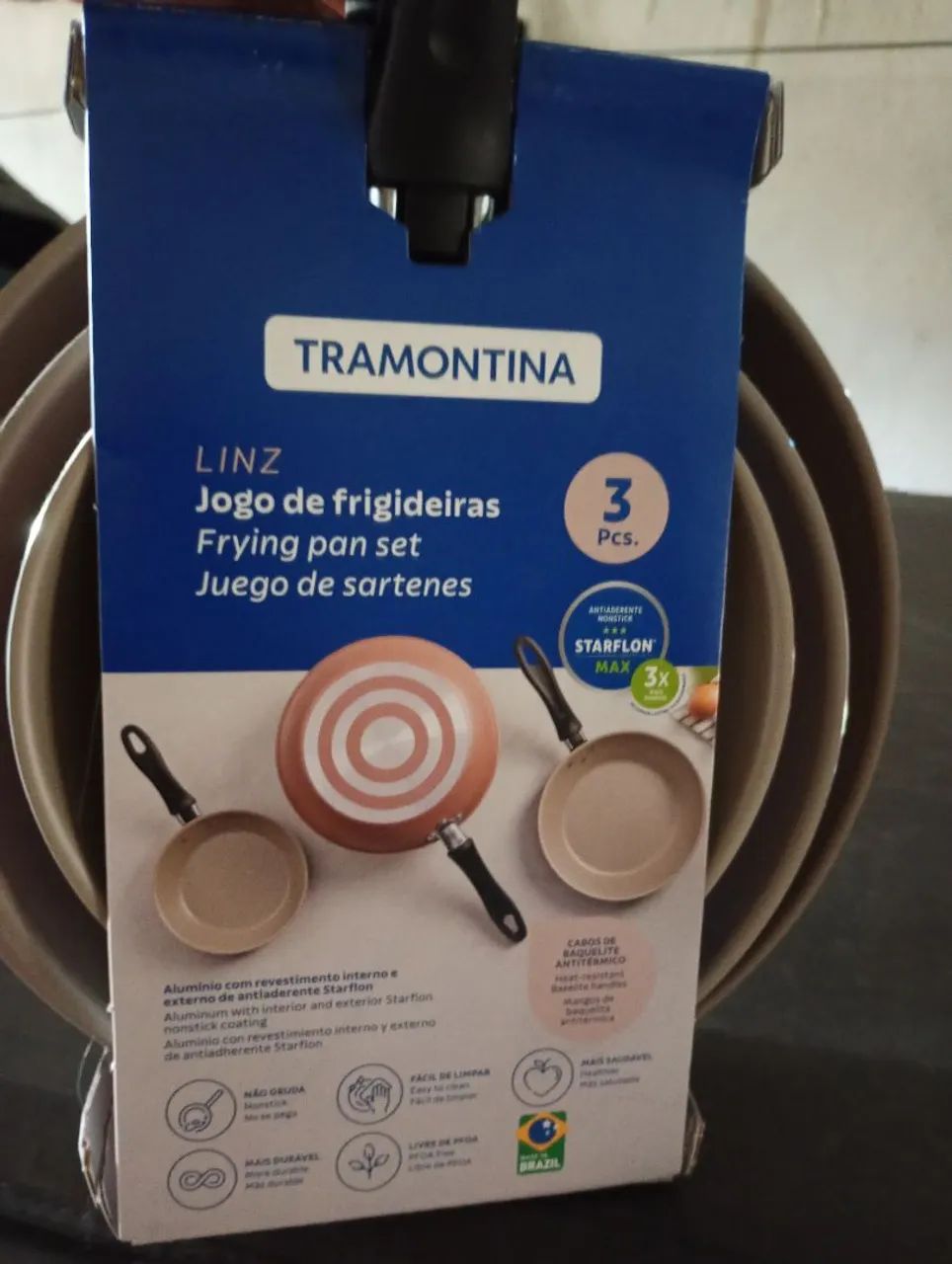 Jogos de frigideiras Tramontina, anti aderentes, com 3 peças. Fazemos entrega 