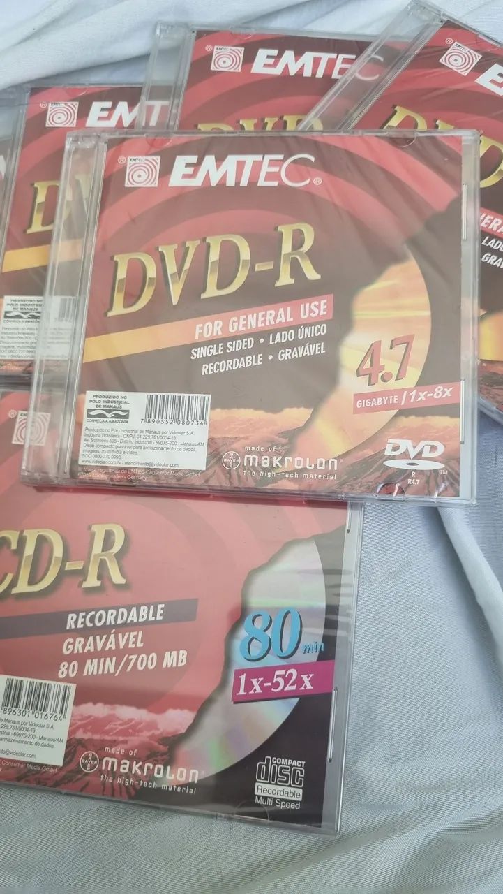 CD-R e DVD-R lacrados EMTEC 1 real cada - Foto 3