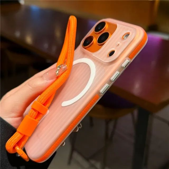 CAPA ACRILICO C ALÇA IPHONE 17 PRO MAX E IPHONE 17 PRO- LARANJA - Foto 2