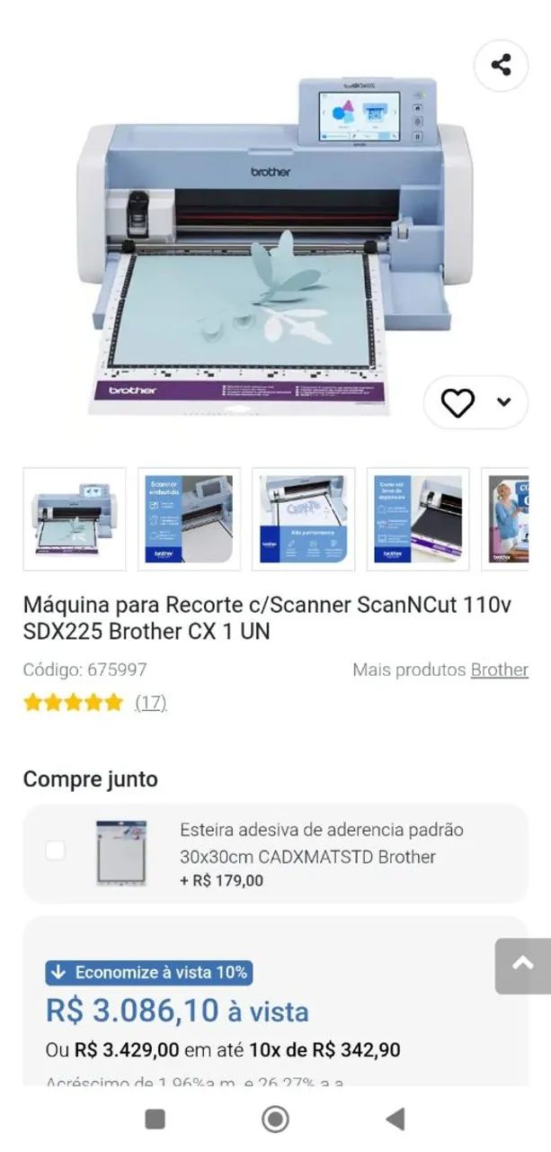 Impressora Corte Brother scanncut sdx125
