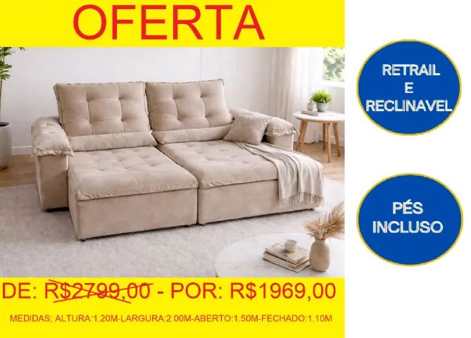 sofá - 2.00M - mega oferta - compre e retire hoje mesmo - Foto 2
