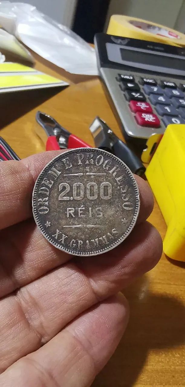 Moeda 2000 Mil Réis XX Gramas 1907 Prata - Foto 4