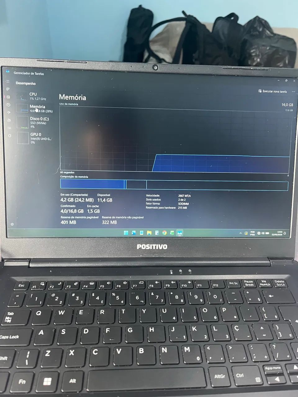 Notebook Positivo Motion C4128F - Intel Celeron, SSD 120GB, 8GB RAM - Excelente Estado - Foto 4