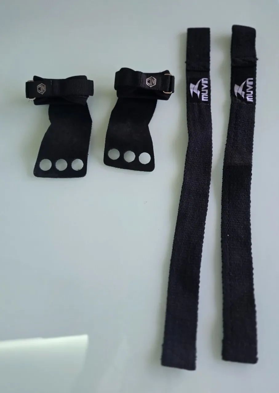 Kit musculacao grips e straps Muvin