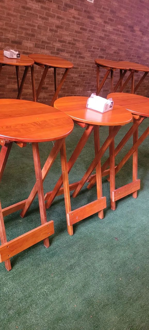 Mesa Bistrô alta dobrável madeira  - Foto 4