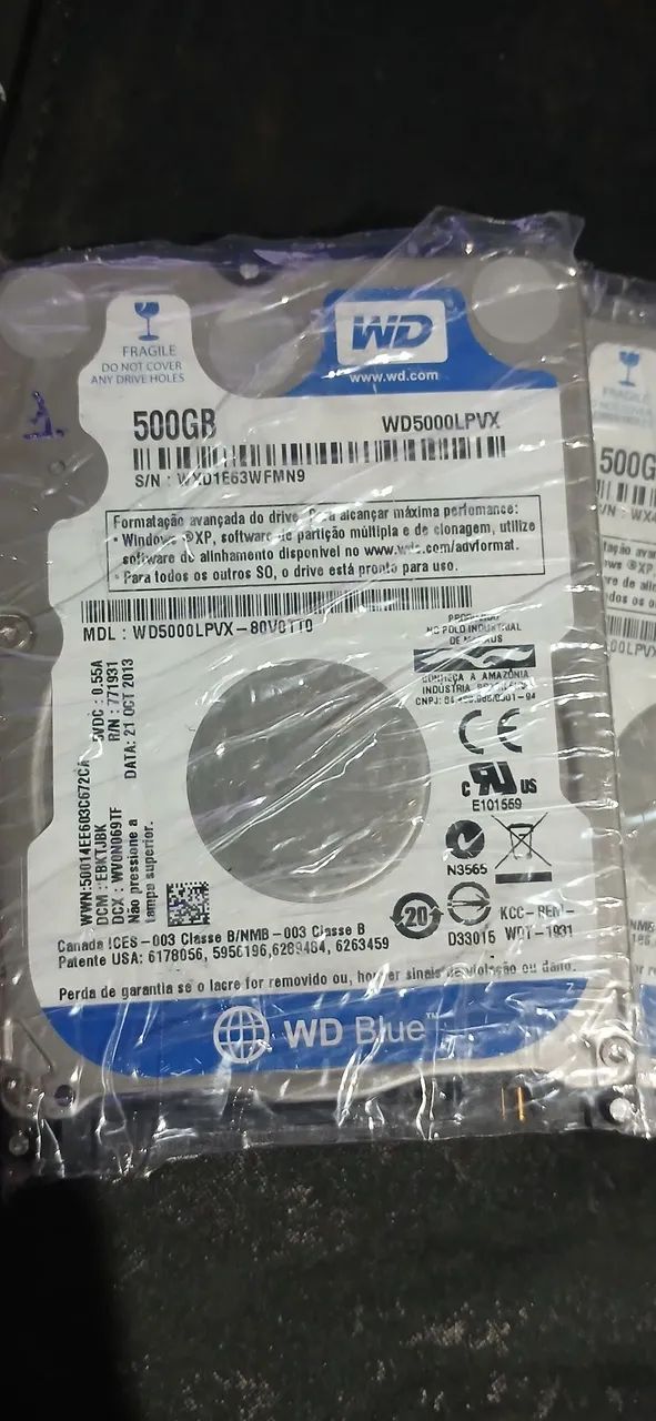 HD 500 GB - WD, Seagate - 100% Saudáveis 