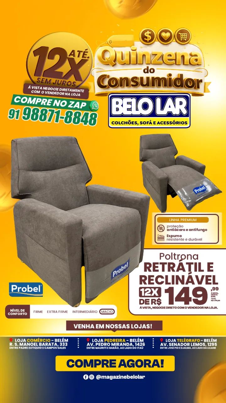 Poltrona Retrátil e Reclinável