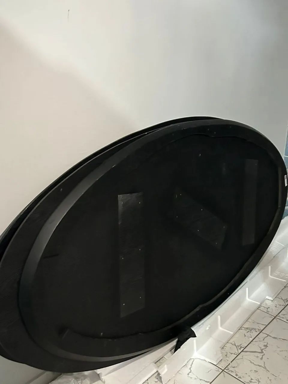 Mesa Oval (Black MDF) Escritório ou Jantar - Foto 2