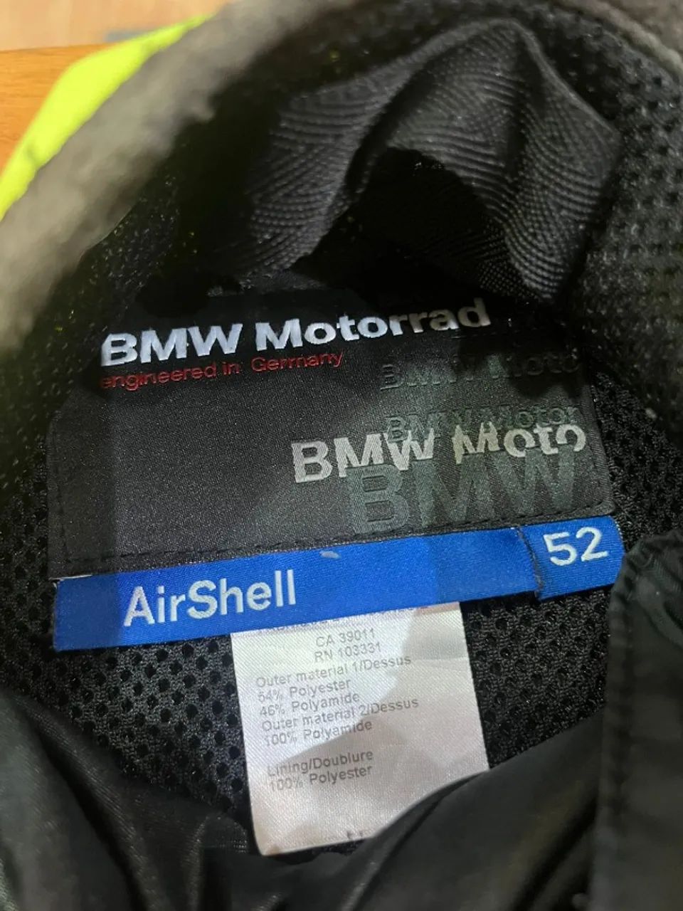 Jaqueta Para Moto Bmw Airshell Amarela Ventilada Tam : 52 - Foto 2