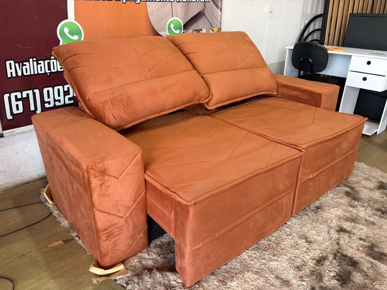 Sofá Retratil Reclinável Novo (entrego)