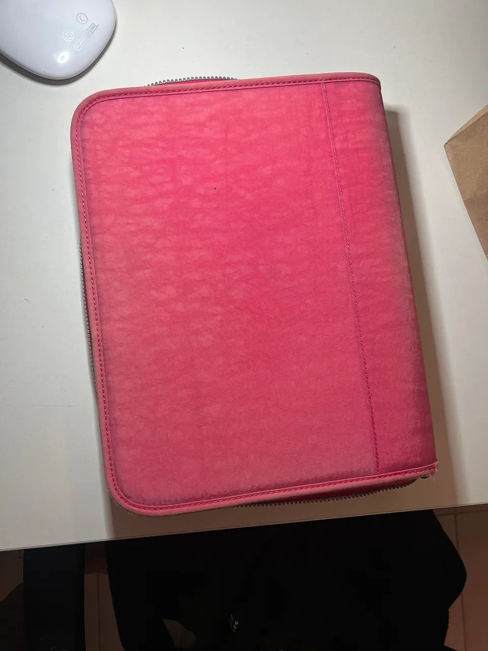 Fichário Kipling rosa - usado, bom estado, com zíper e bolsos internos. - Foto 4