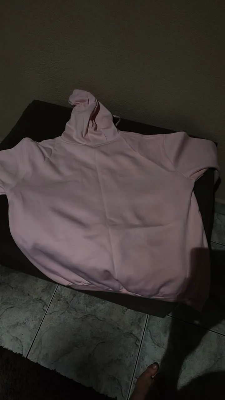 Moletom rosa bebê com Capuz Tam M - Foto 2