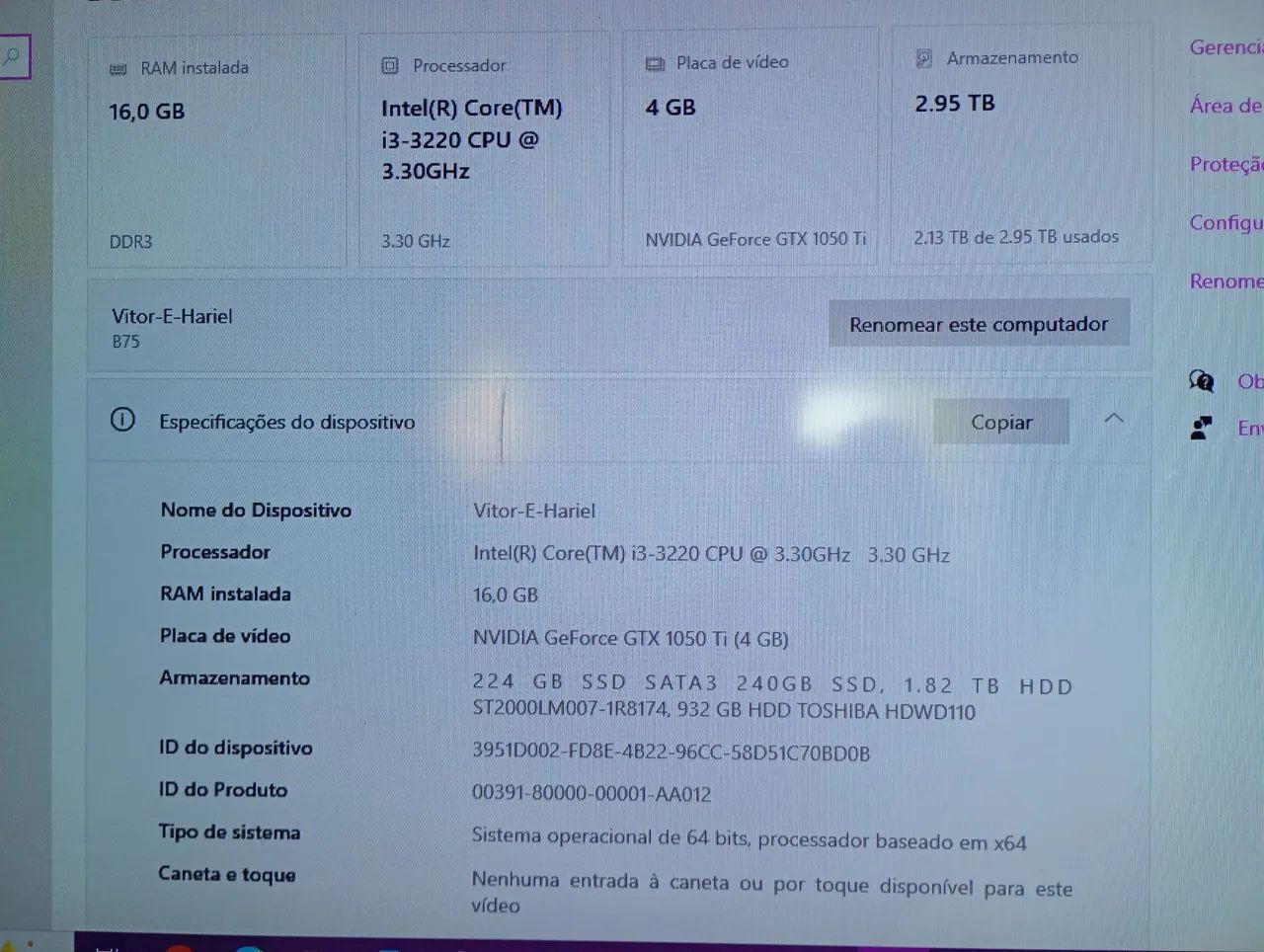 Pc gamer com televisão de 24polegadas e caixa de som da semp - Foto 3