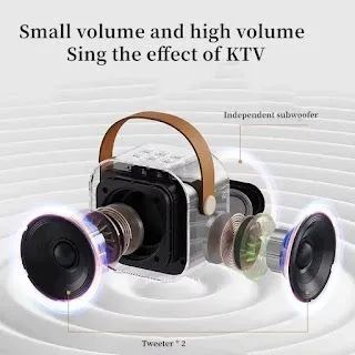 Caixa Bluetooth Karaoke com Microfone Sem Fio - Foto 2