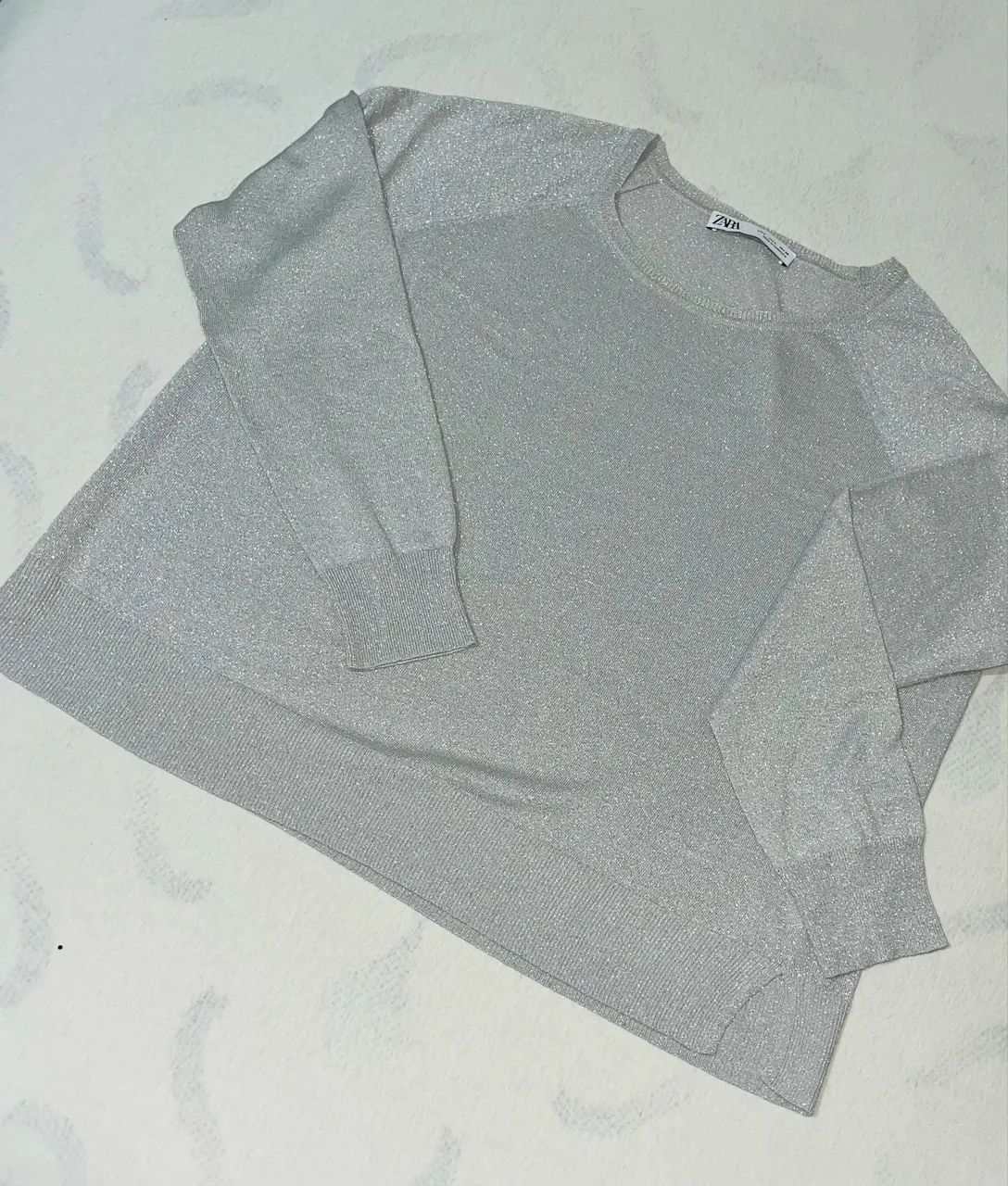 Blusa Zara Cinza Brilhosa Original | Sofisticada - Foto 3