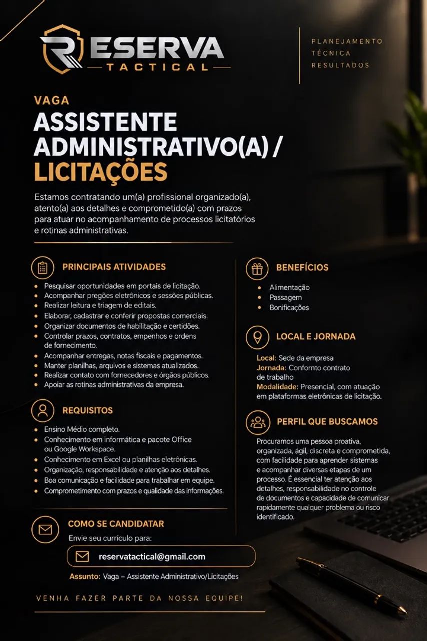 Vaga de emprego auxiliar/Administrativo 