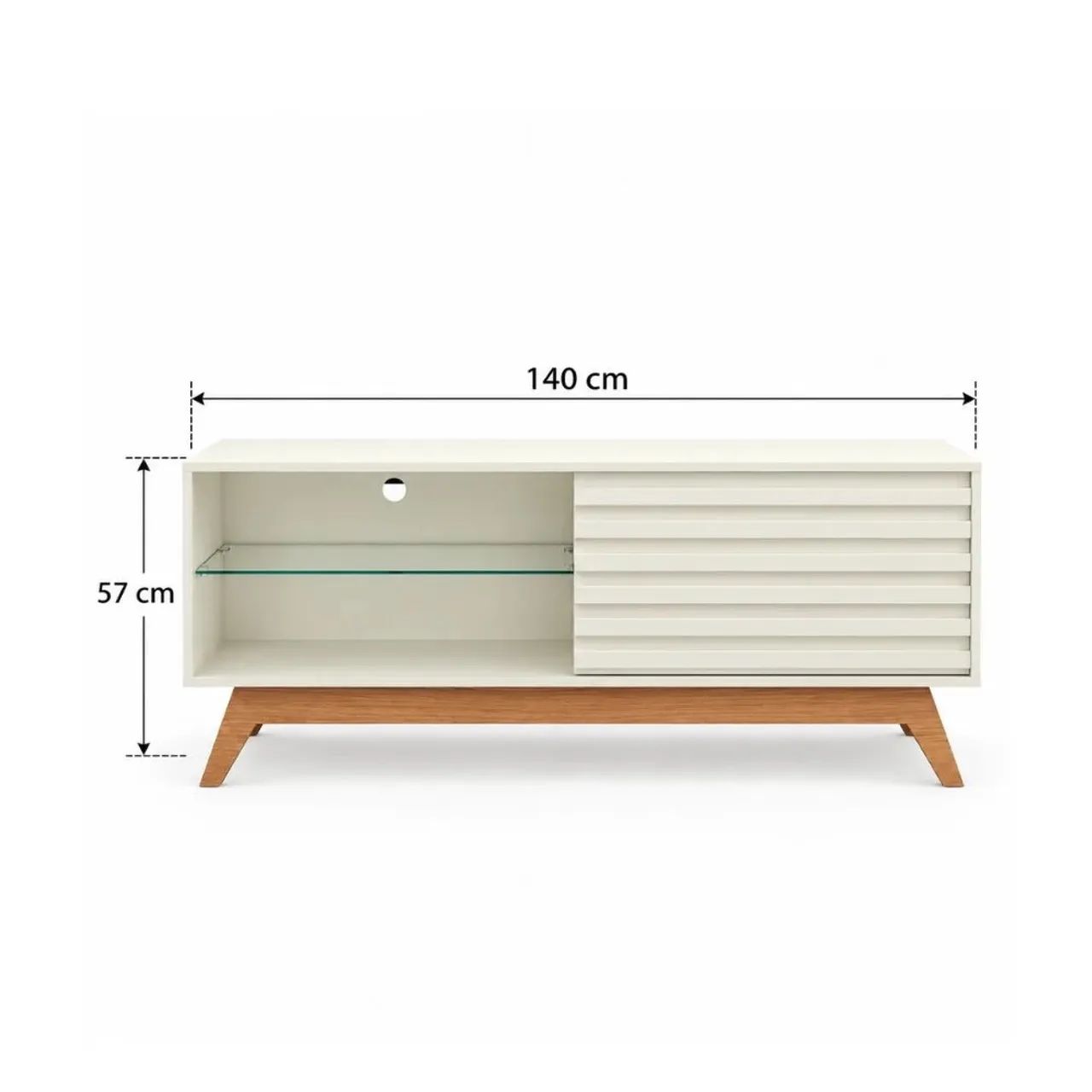 Rack Retrô R514 Dalla Costa 140cm para TV de até 55 Polegadas - Entrega Imediata; - Foto 2
