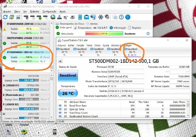 03 hds de 500 gigas sata 3.5 para pc - Foto 3