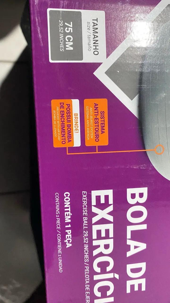 Bola de exercícios 75cm grande na caixa com bomba  - Foto 3