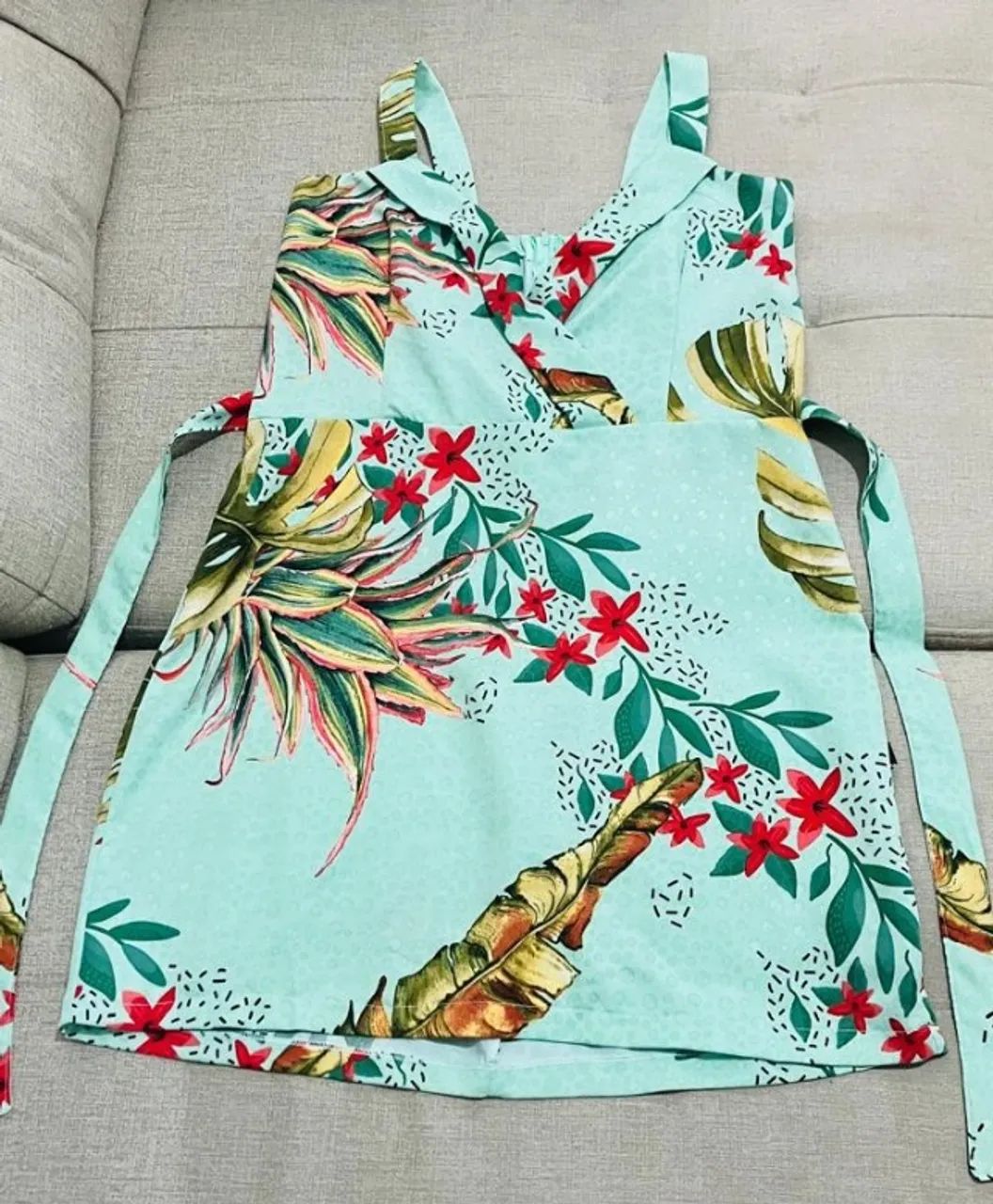 VESTIDO ESTAMPADO VERDE CLARO