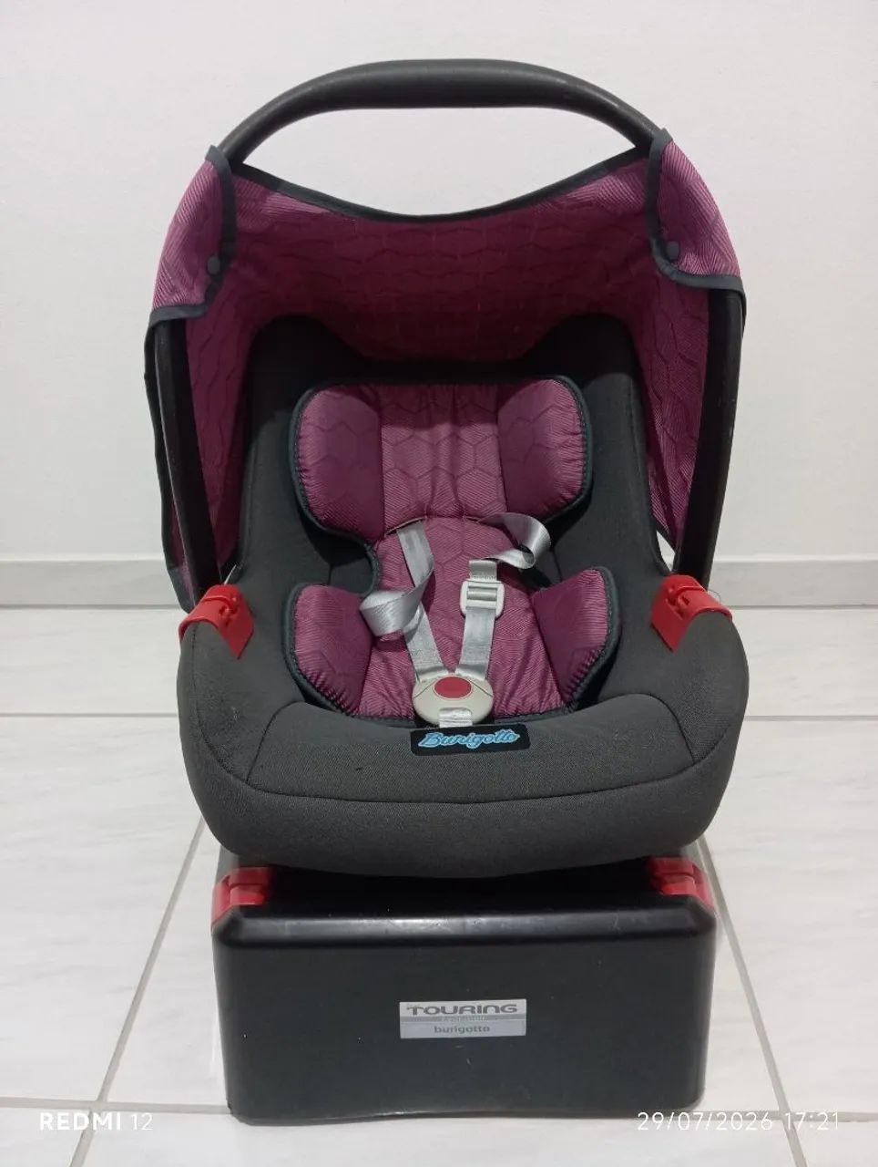 kit bebê conforto Burigotto com base de touring evolution - Foto 2