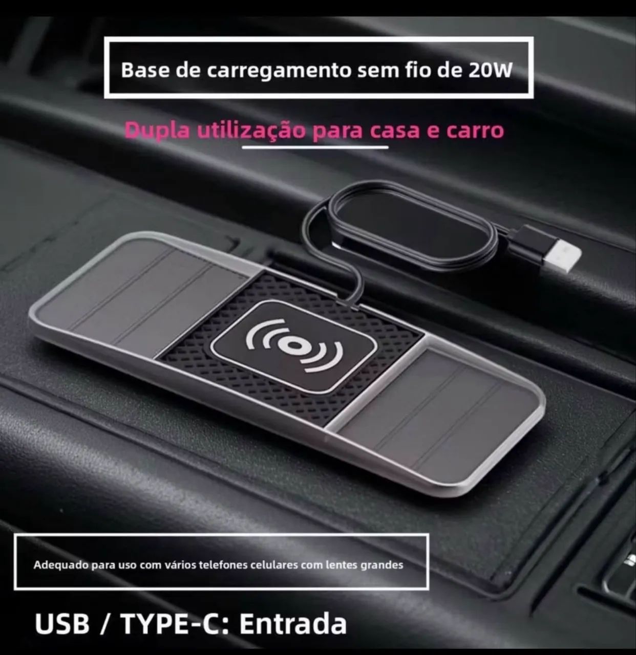 Carregador a indução para carro 
