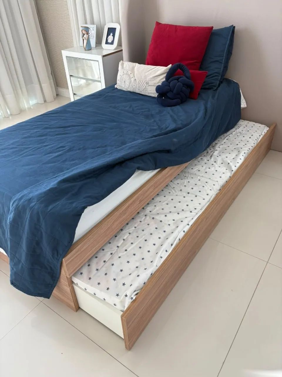 CAMA DE SOLTEIRO COM BICAMA - MADEIRA MACIÇA - Foto 4