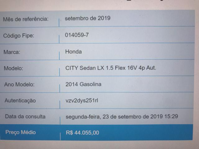 Honda city ANO 2014 TOP de linha com PADDLE SHIFT (marcha no volante) - Foto 8
