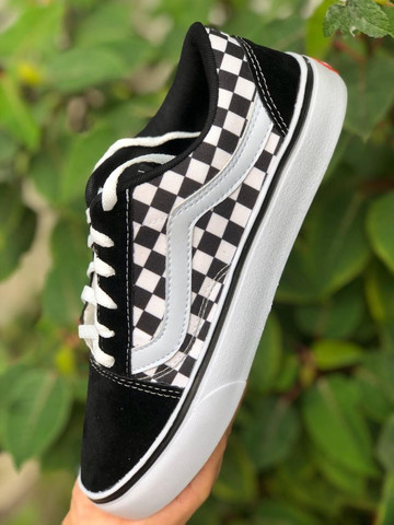 vans old skool xadrez preto