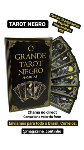 Baralho O Tarot Negro 78 cartas Completo Todos os Arcanos