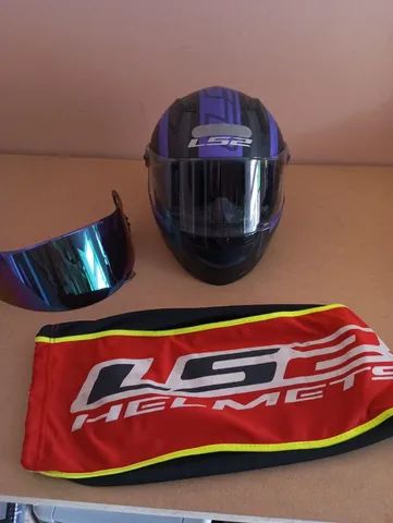 Capacete LS2 FF358 Preto com Roxo fosco 