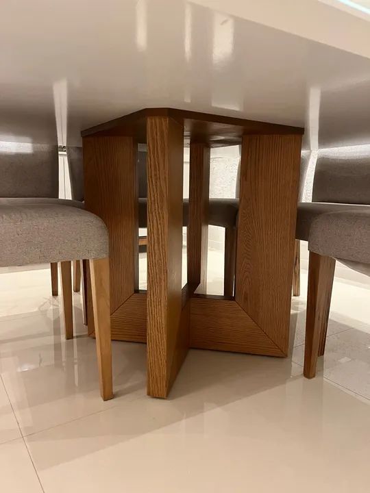 mesa c/8 cadeiras tampo vidro  - Foto 4