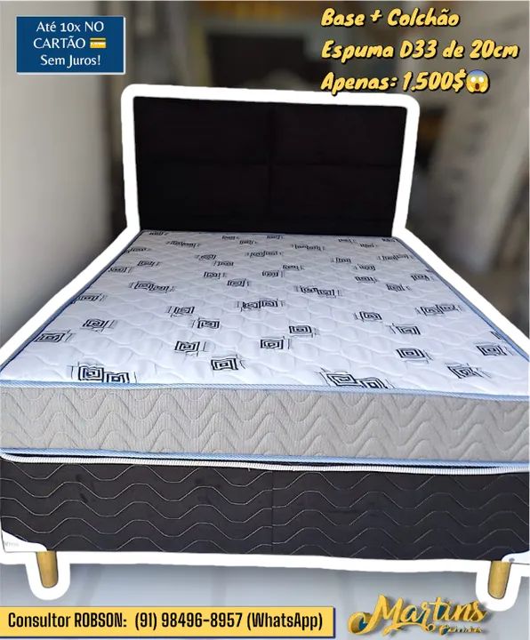 CAMA DE CASAL, COLCHÃO DE ESPUMA D33 DE 20CM ORTOBOM 