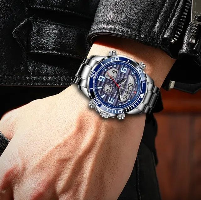 Relógio Foxbox Dual Time Aço Inox   - Foto 2