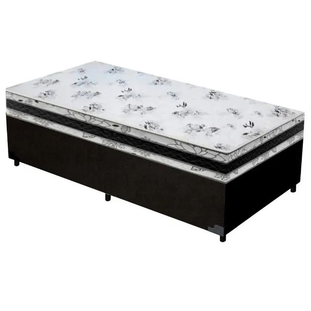 Base Box Solteiro Super Confort Suede + Colchão Solteiro D33 24x88x188