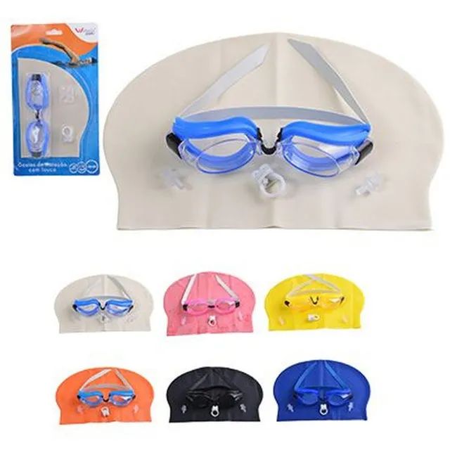 Kit Natação Oculos Uv Touca Protetor Wx4340 Funs - Foto 4