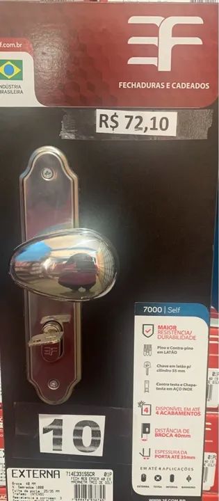 FECHADURA ÉPOCA BANHEIRO INOX OU EXTERNA  - Foto 2