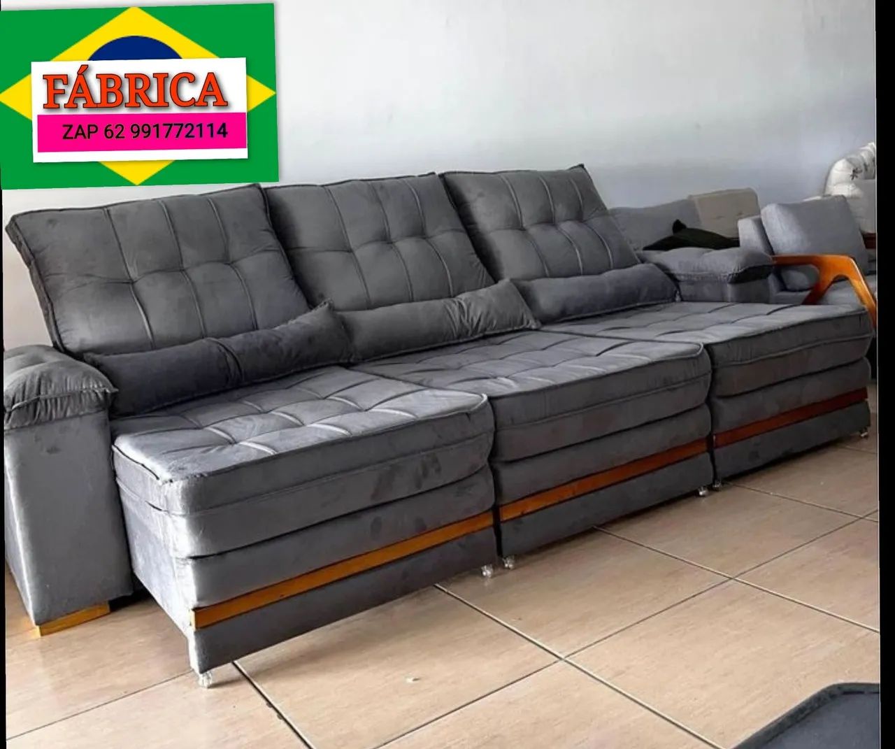 Sofá Retrátil E Reclinável 2.90 LARGURA COBRIMOS ofertas da OLX - Foto 5