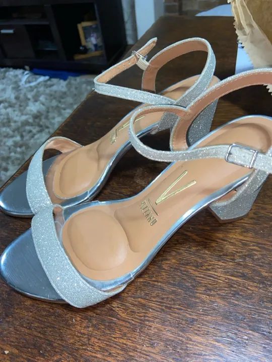 Sandália feminina prata